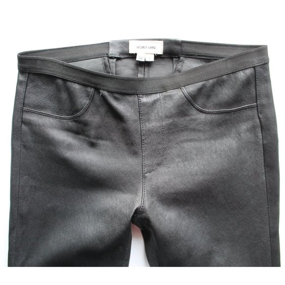 Helmut Lang Lamb Leather Leggings / Size 2 / Black Trousers - Picture 7 of 12